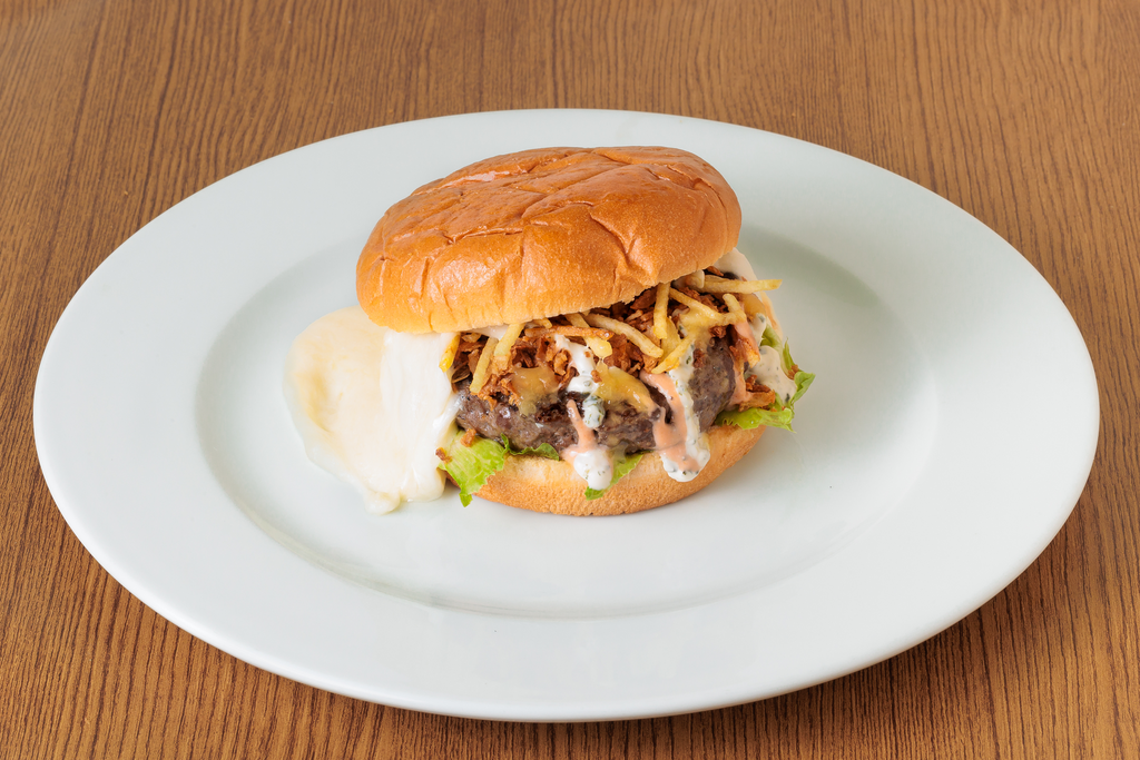 HAMBURGUESA (ROSADA, CON QUESO)